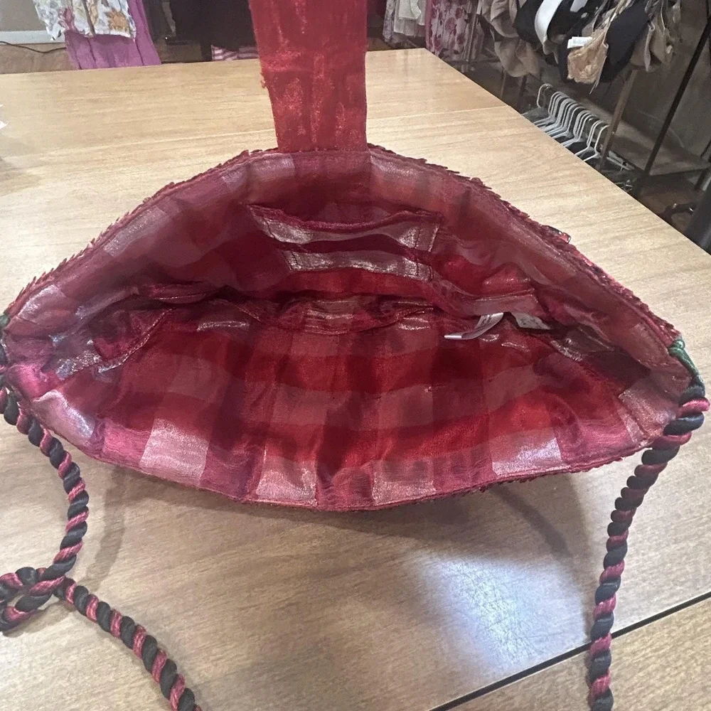 Katherine's Collection Shoulder Bag Womens Medium Red Watermelon Beaded Purse